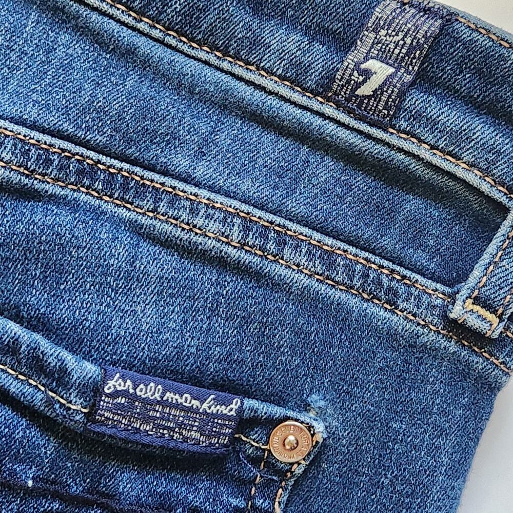 7 For All Mankind B(air) Dojo Jeans SZ 32 Bootcut Flare Stretch Blue Denim Pants - Picture 16 of 16